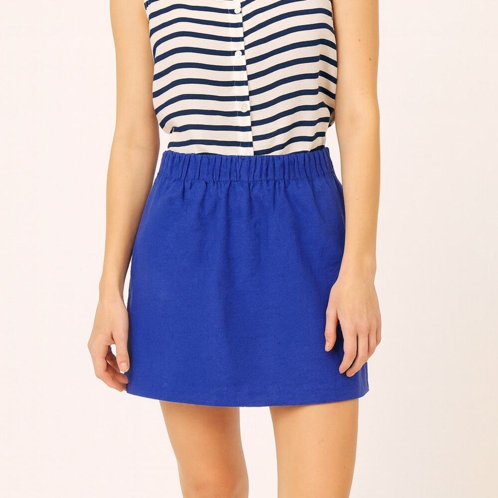 2/$30 J. Crew Wool Blend City Mini Skirt Blue 90289 Size 00